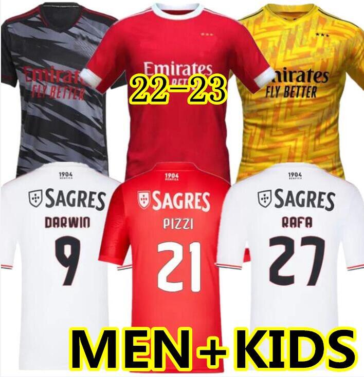 

21 22 23 soccer jersey Benfica 2021 2022 2023 Home Away Football shirts OTAMENDI Grimaldo Joao Men kids kit, 22/23 home adult patch