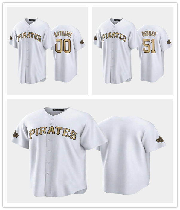 

2022 All-Star NL Pittsburgh''Pirates''MEN White #51 David Bednar Replica baseball Jersey
