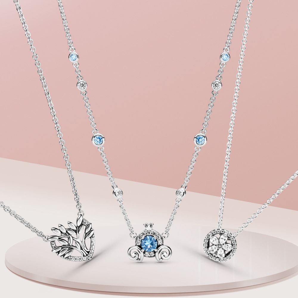 

Designer Pendant Necklaces For Women s925 Silver Fit Pandora Style Luxury Jewelry With Box