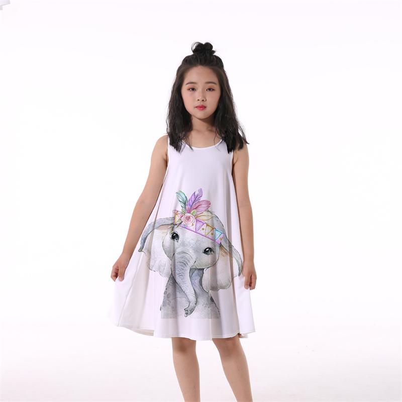 

Girl's Dresses Summer Print Cartoon Kids Girls Party Casual Birthday Princess 4-14 Years Old GirlsGirl's, Lyq50