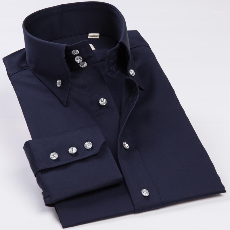 

Cotton Turtleneck Korean Handsome Young Men's Long-sleeved Shirt Slim Business Casual Shirts, Ddx86510l