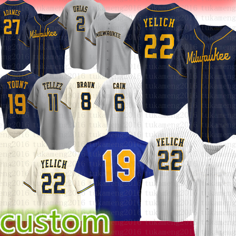 

Mens Women 22 Christian Yelich Baseball Jersey Brewers Willy Adames Robin Yount Lorenzo Cain JC Mejia Hunter Renfroe Ryan Braun Mario Feliciano Brandon Woodruff, Mens(niangjiuren)fugu