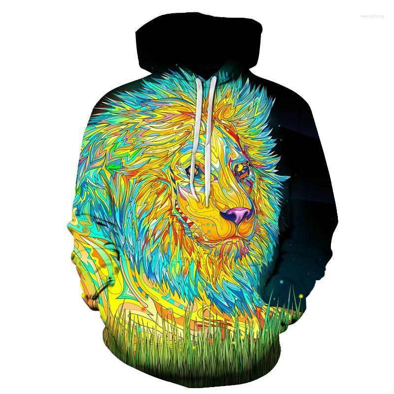 

Men' Hoodies & Sweatshirts 2022 Autumn Latest Men Painting Lion 3D Digital Printing Sweatshirt Menwomen Fashion Tide Long-sleeved Pocket Sp, Wy-882