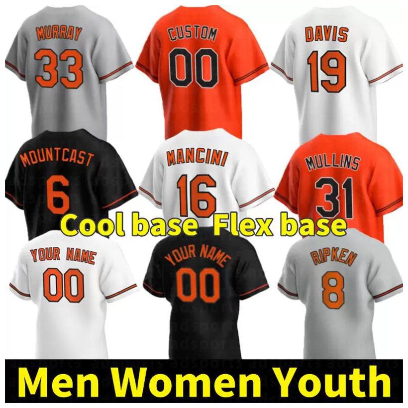 

Cal Ripken Jersey Orioles Austin Hays Jorge Lopez Robinson Murray Trey Mancini Ryan Mountcastle Cedric Mullins Urias Anthony Santander Adley Rutschman Lakins, Men