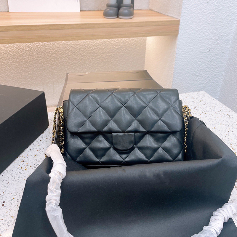 2022 Classic Big-Name Designer Bag High-Quality Rhombus Plaid Quilted Women's Bag Fashion Chain One-Shoulder Leather Luxury Crossbody Messenger