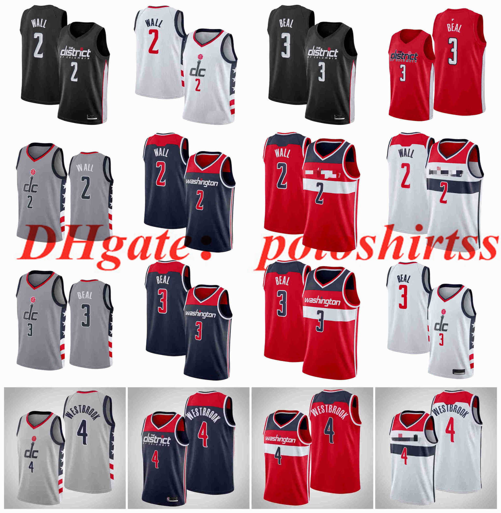 

Washington's Wizards's Stitched Big Yards S-6XL 4 Westbrook Basketball Jerseys Red White Bradley 3 Beal John 2 Wall Jersey Fans Shirt Vest NCAA Mens Edition City, As photo
