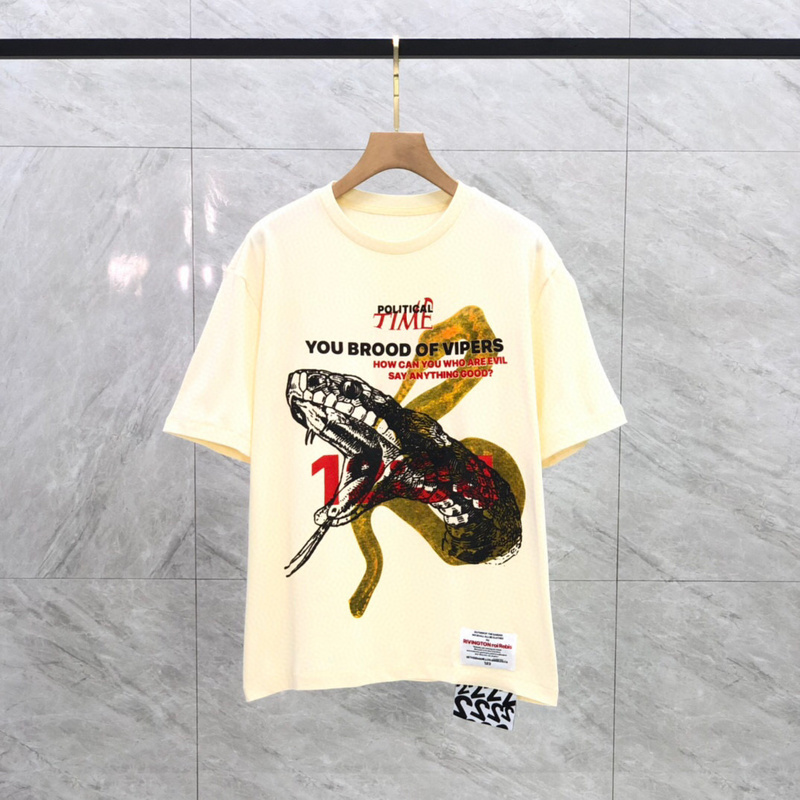 

2022 USA spring summer Python Number Vintage Tee Fashion Men Women High Street casual Cotton T Shirt skateboard Tshirt, Apricot