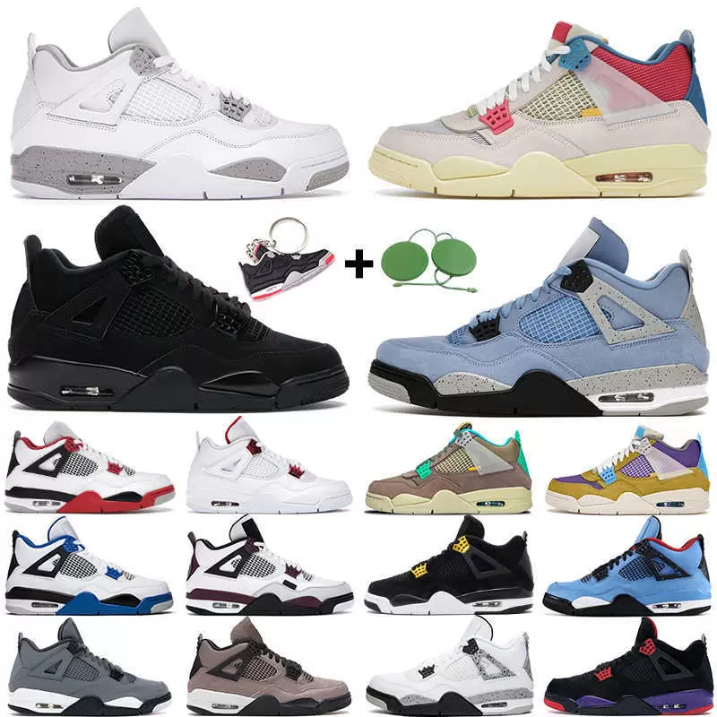 

Sail Oreo University Blue 4 4s Mens Basketball Shoes Black Cat Red Thunder Fire Red Wild Things White Cement Bred Infrared Zen Master Men Sports Women Sneakers Trainer, 45