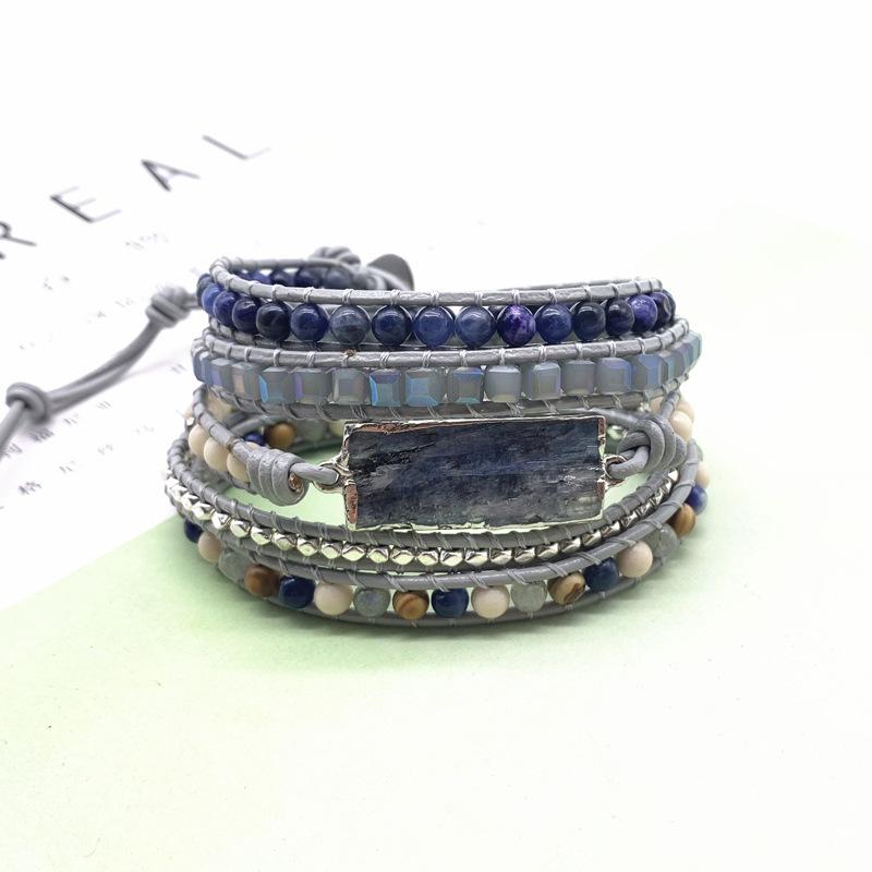 

Beaded Strands Wrap Bracelets Boho Natural Stone Tibetan Beads Leather Bracelet Statement Cuff Bangles Gifts 2022Beaded