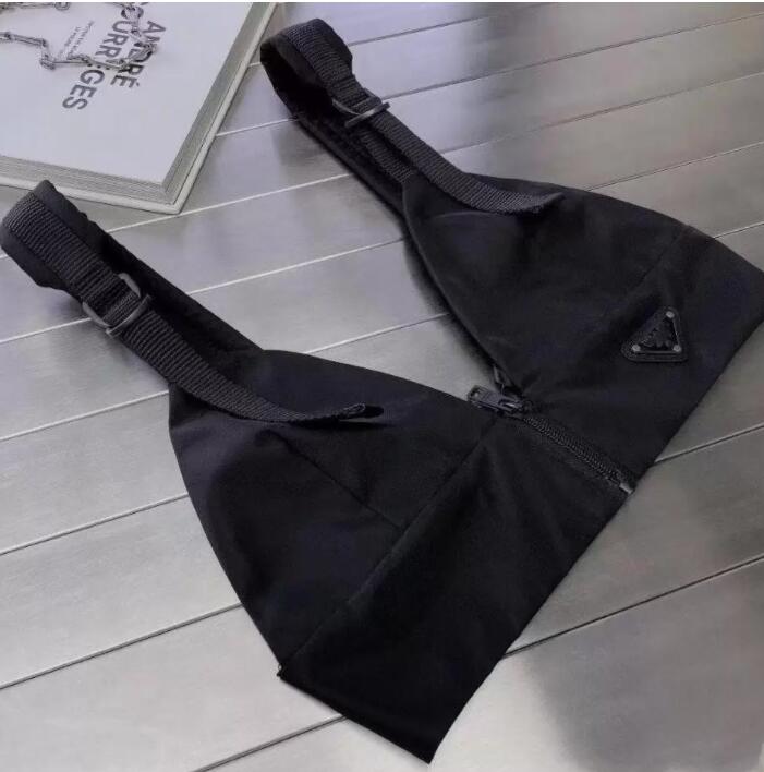 

Womens Designers T Shirts Underwear Casual Dresses With Metal Triangle Badge Sexy Deep V Denim Sling Tube Tops Women Clothing, Black