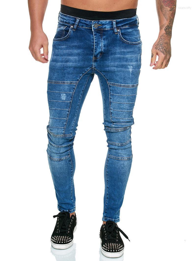 

Men' Jeans European And American Foreign Trade Motorcycle Feet Pants Men' Tight Factory Direct Sales MenMen' Heat22, Black