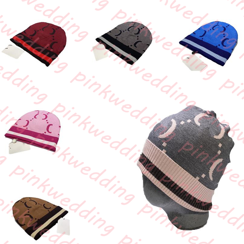 

Outdoor Wool Knitted Hat Classic Letter Beanie Cap Unisex Warm Skull Cap Casual Dome Fit Beanies, Wine red