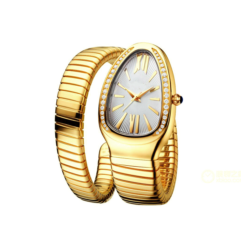 

Popular women's quartz watch fashion 33mm stainless steel gold watch plate waterproof personality girl snake Diamond moissanite skeleton watches, Black