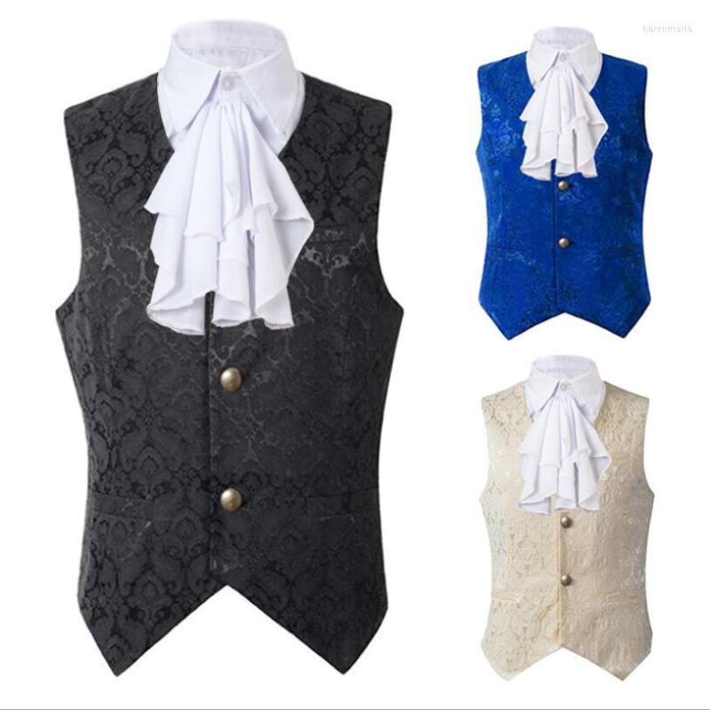 

Men' Vests Suit Vest Black Single Breasted Steampunk Gothic Victorian Brocade Medieval Halloween Cosplay Waistcoat For Men 2022 Kare22, Beige