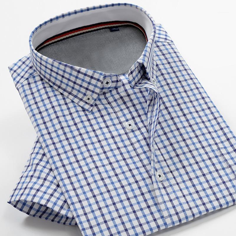 

Summer Style Men's High Quality Cotton Business Casual Shirt Fashion Classic Plaid Printed 8XL 9XL 10XL Shirts, 382012