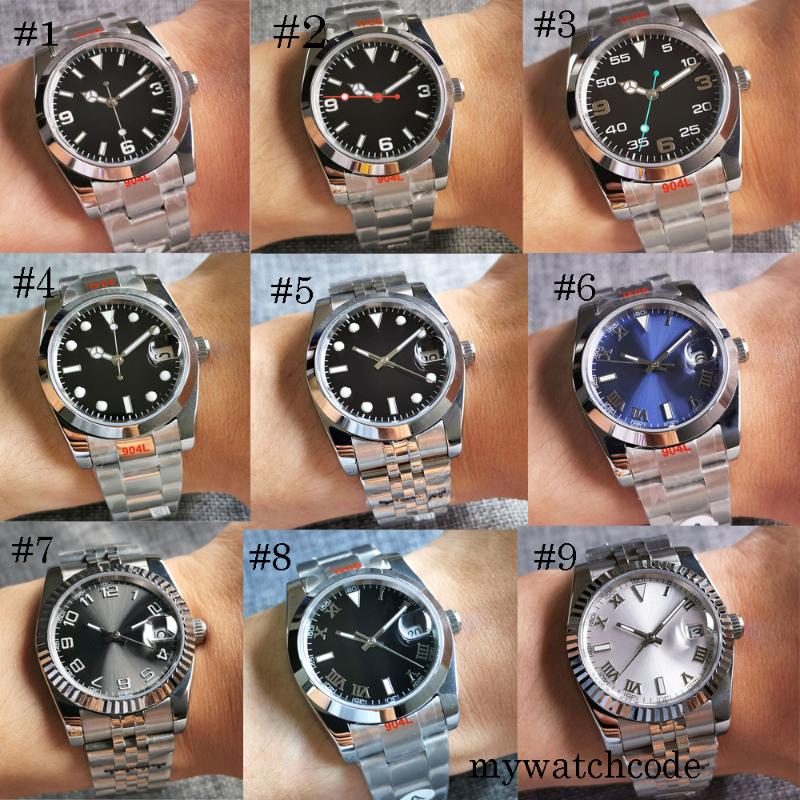 

Wristwatches 36MM/39MM Polished Fluted Bezel NH35A MIYOTA 8215 PT5000 Automatic Men Watch Sapphire Glass Luminous Marks, Model 1