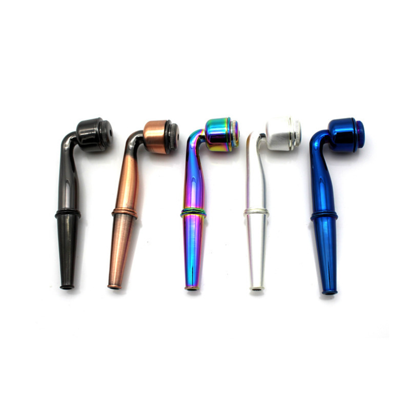 

Zinc alloy metal pipe short rod with cover electroplating portable creative pipe