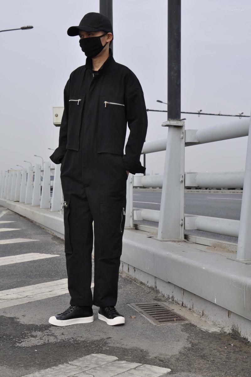 

Men' Pants Meimei Homemade YUTU&MM Black Long Sleeve Jumpsuit Couples Retro Casual Cotton TideMen' Naom22