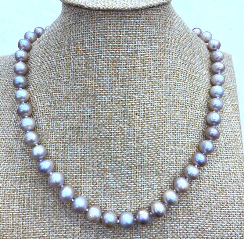 

NATURAL 9-10 MM PURPLE freshwater PEARL NECKLACE 18" AA