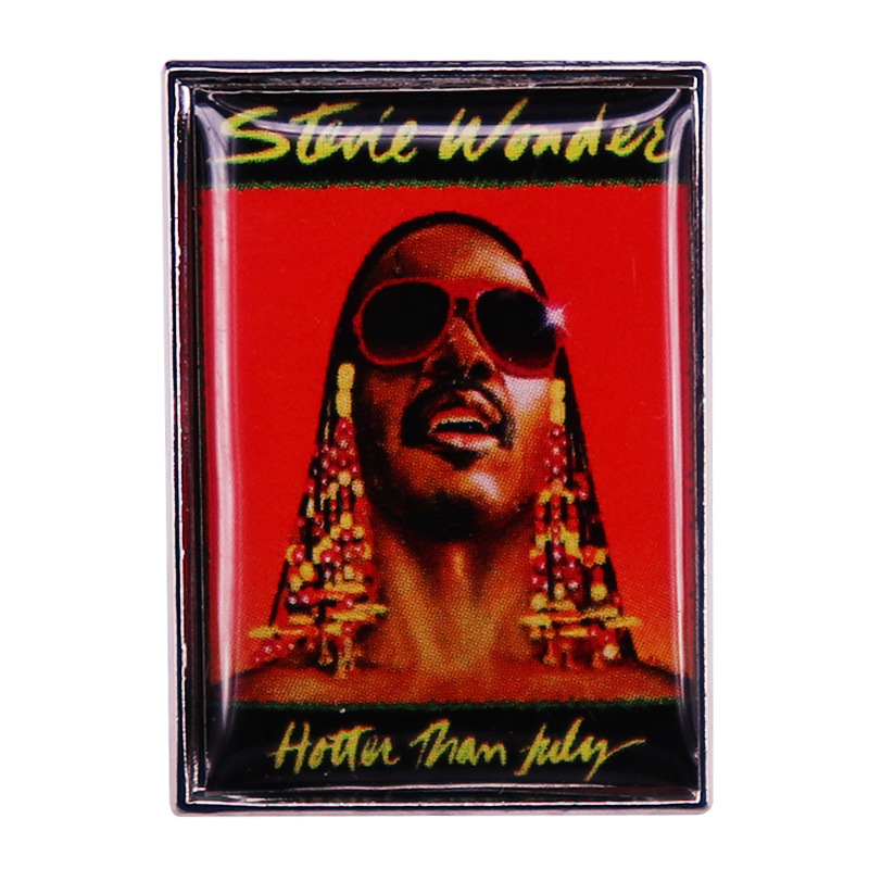 

Stevie Wonder Enamel Pin Rock Music Singer Badge, As picture