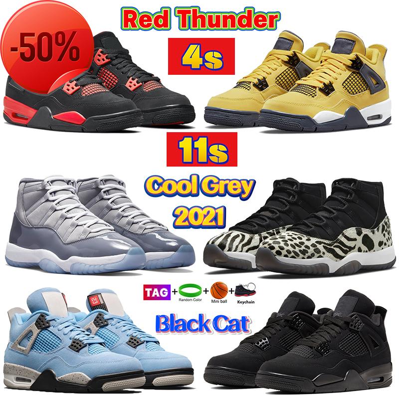 

2022 Designer 4 11 High Basketball Shoes Red Thunder Bred White Oreo University Blue 4s Black Cat Bred 11s Cool Grey Cap And Gown Animal S, #9- paris (4s)