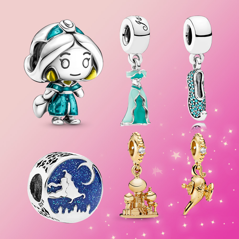 925 Silver jewelry Aladdin charm Princess bead Magic lamp Dangle charm pendant Fit Original Pandora Bracelet for women gift
