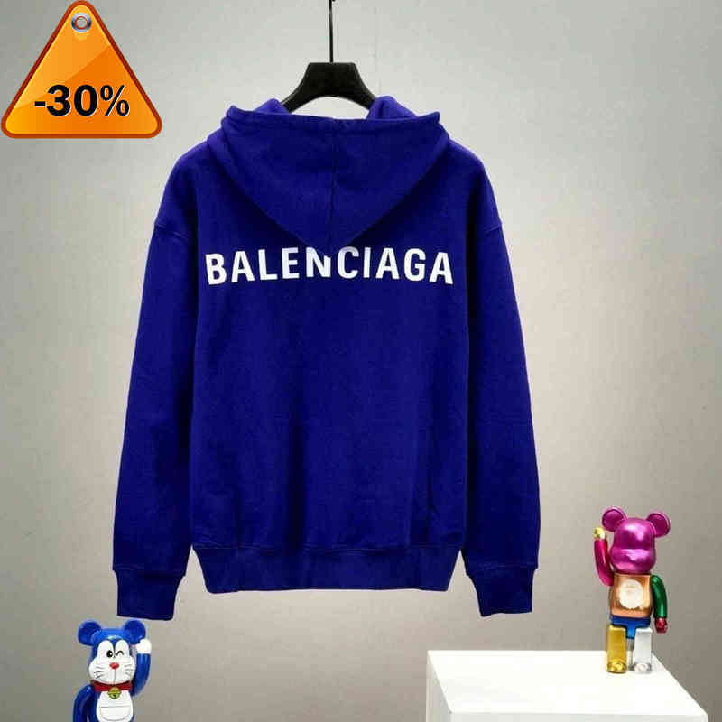 

Designer Balencaigass  Station Brand European Pure Cotton Back Letter Printing Pullover Men' and Women' Hoodie, Black spring and autumn