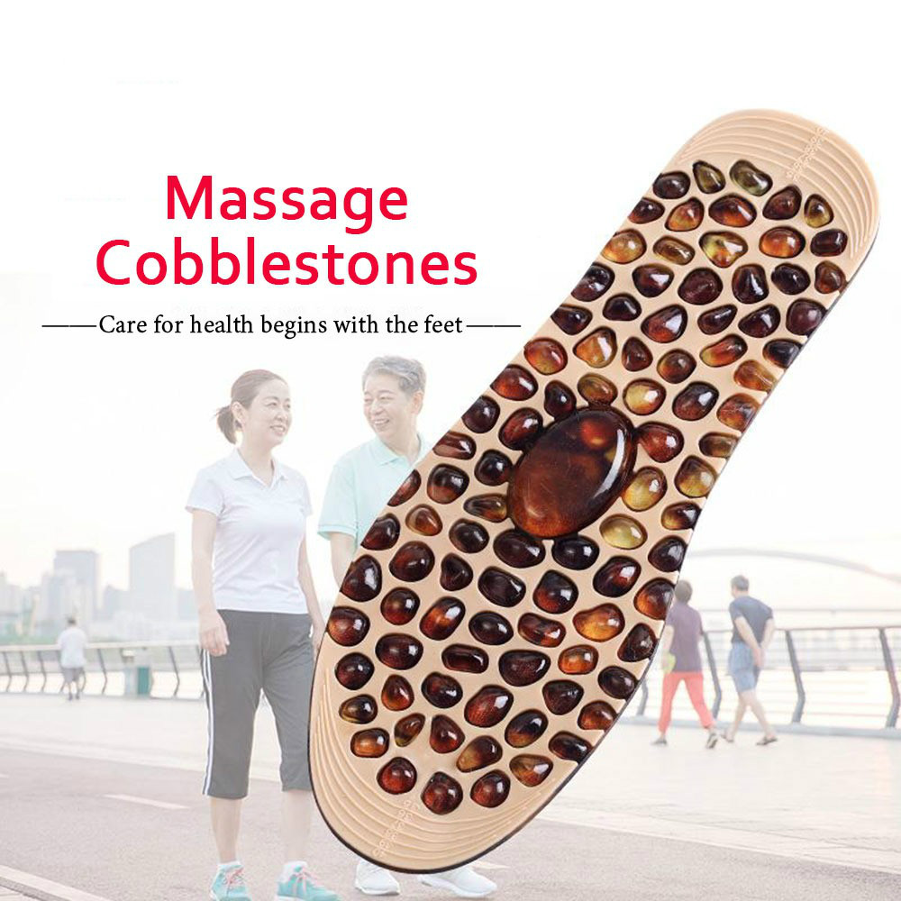 

DropshippCobblestone Massage Insoles for Men Women Soft Rubber Therapy Acupressure Foot Pad Weight Lose Shoes Insert Feet Insole