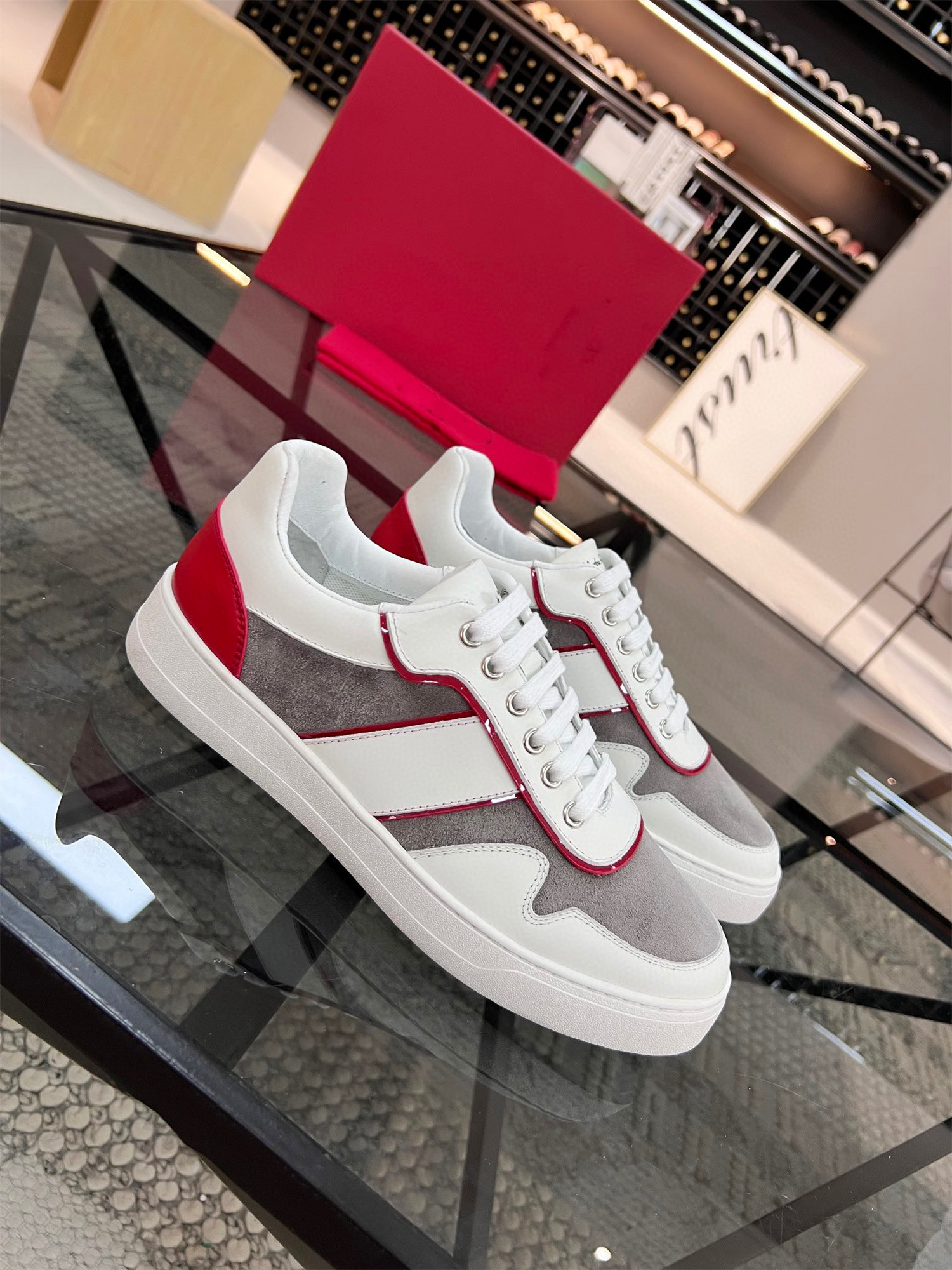 

Summer Luxury Gancini Sneakers Shoes Men White Black Leather Trainers Rubber Sole Wholesale Casual Outdoor Sports Comfort Skateboard Walking EU38-46, 14