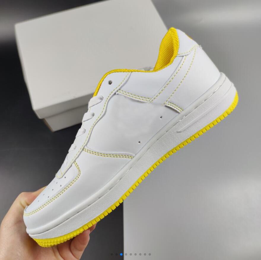 

Dress Shoes Men's Women's Sports Shoes Forces 1 Low White Laser Yellow Stitch cv1724-102