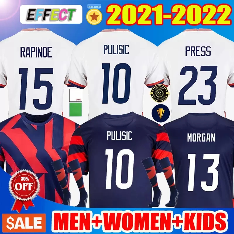 

2021 2022 United States Soccer Jerseys RAPINOE away 2022 Pulisic Dest McKennie KRIEGER PEPI HEATH LLOYD MORGAN 21 22 men WOMEN kids Socks football shirts CONCACA, Men away