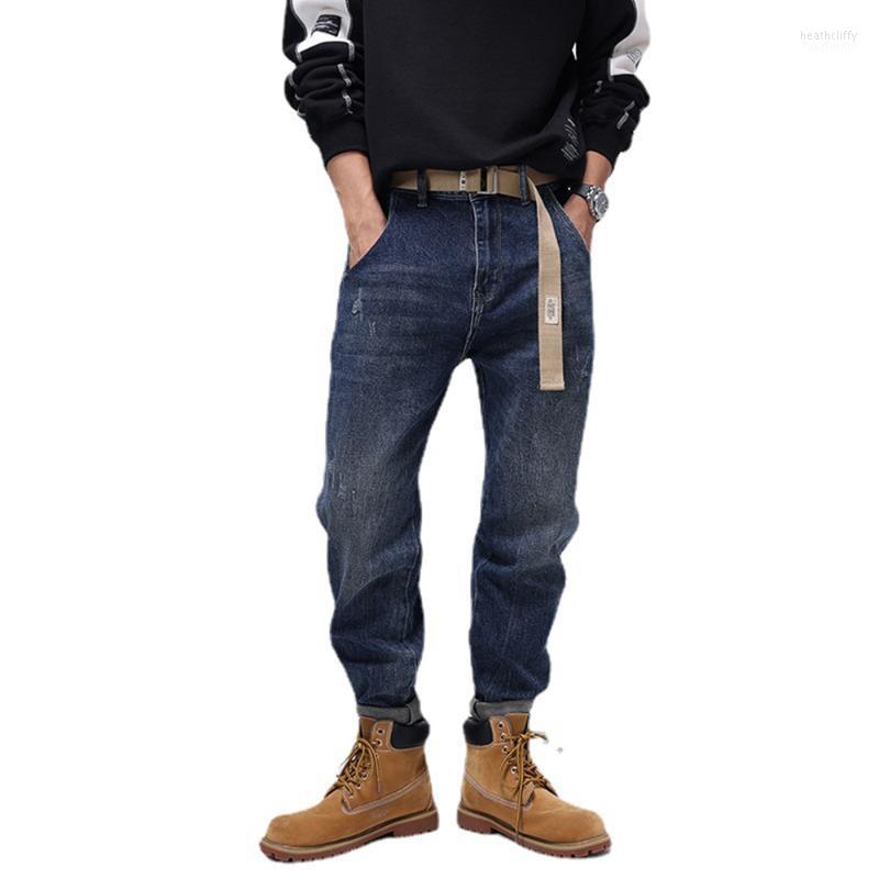 

Men's Jeans High Quality American Stretch Cotton Retro Loose Straight Spring Autumn Casual Pants TrousersMen's Heat22, Black