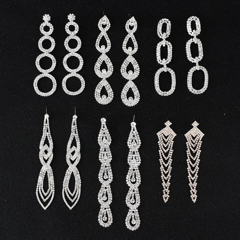 

Dangle & Chandelier Luxury Big Statement Earrings For Women Rhinestone Long Drop 2022 Crystal Earings Fashion Costume Jewelry E3004Dangle