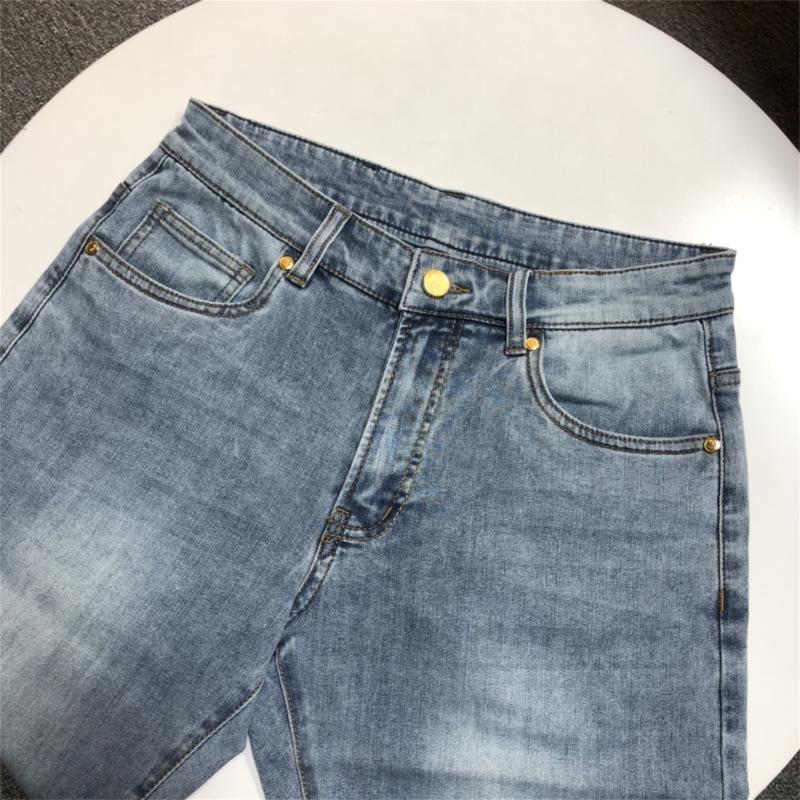 

Men's Jeans Summer Men's Five-cent High Quality Stretch Blue Casual Fashion Artificial LeatherMen's