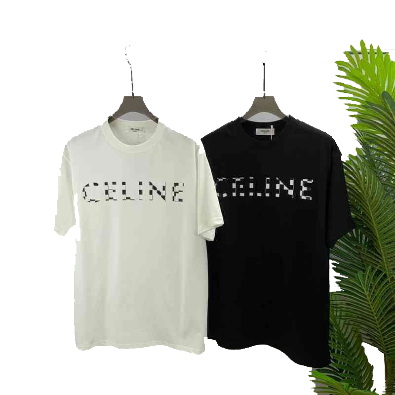 

2022 spring new Celin Saijia short sleeve t-shirt men's top loose casual half sleeve T-shirt fashion brand #01, White