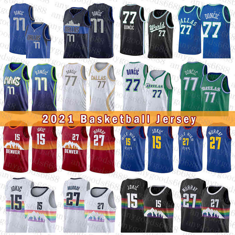 Vente en gros personnalisé Dalla Maverick Denvers Nugget Basketball Jersey 41 15 Luka Doncic Jamal Murray 2023 Nouveau 77 27 Dirk Nowitzki Nikola
