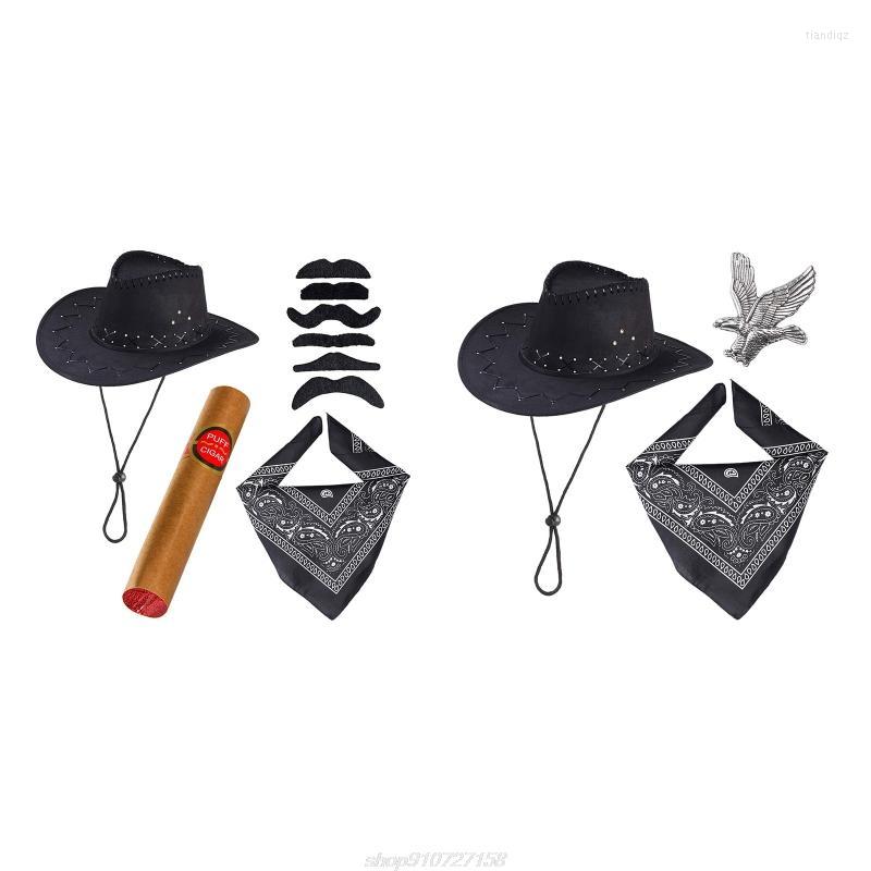 

Berets Cosplay Cowboy Hats Simulated Beard For Men Western Hat Model Show Felt Adult AG11 22 DropshipBerets, 399