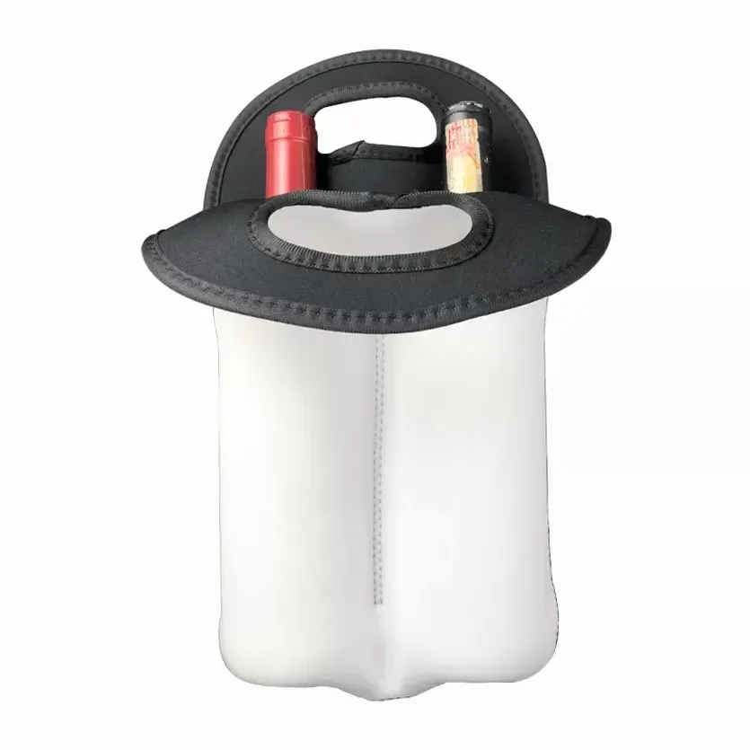 Secure Carry Handle Sublimation Wine Carrier Tote Bag Neoprene Insulated Two Bottle Sleeves Holders Bags For Protector Beer Cans Champagne Travel-image-760793435