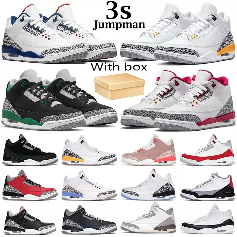 

With box basketball shoes Racer Blue 3s jumpman 3 men Cardinal Red Pine Green Hall of Fame Court Purple Laser Orange mens trainers outdoor sports sneakers, 23