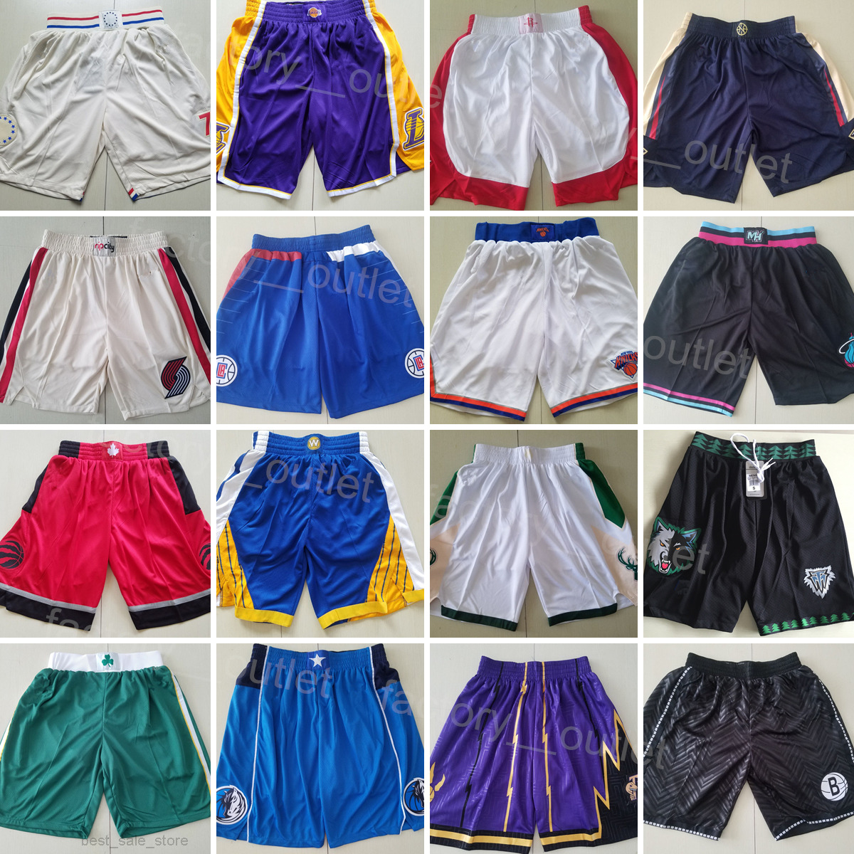 Short de basket-ball à cordon de sport Running Bradley Beal Wear Pantalon de survêtement Hip Pop Taille élastique Reggie Miller Pant Cousu Kevin