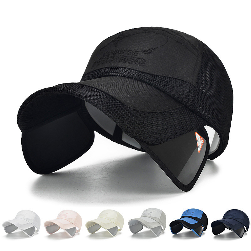 

1pcs Retractable Visor Hat Woman Beach Headwear Summer Men Fishing Hiking Outdoor UV Protection Cap Mesh Breathable 220616, Blue