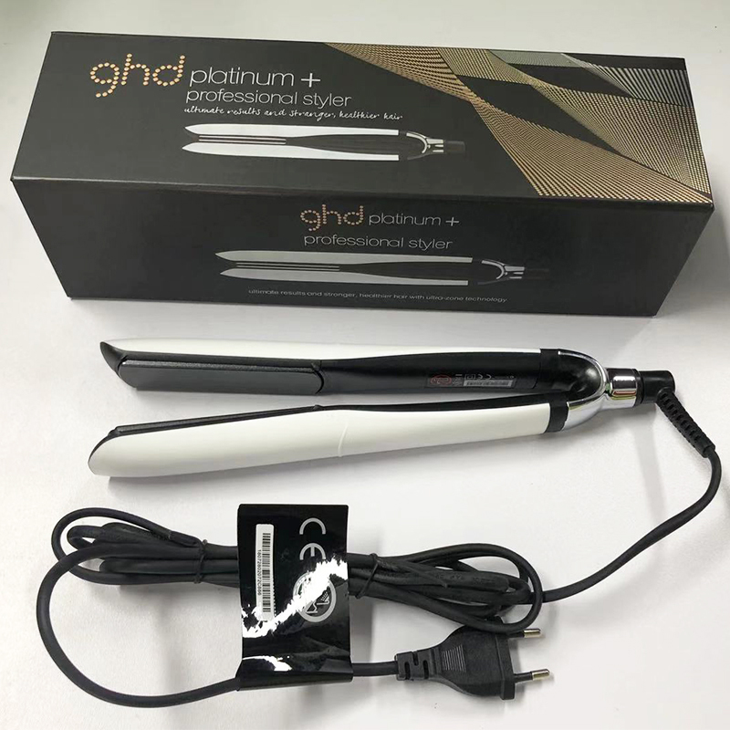 DUPE G-H-D Platinum+ Hair Straightener Ceramic Flat Iron Professional Hair Styler Plate Tools With Box 2Colors Black/White 3Versions US/UK/EU