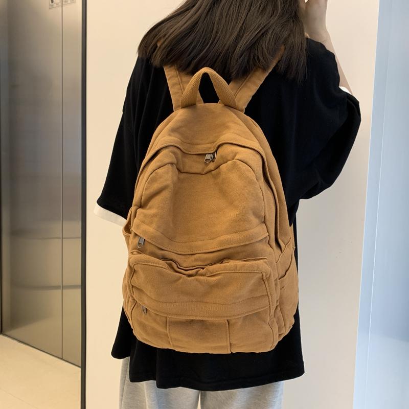 

Backpack Leisure Canvas Women Cute Student Bookbag Travel Fashion Rucksack For Teen Girls School Bag Kids Gift Khaki, Khaki ft8676