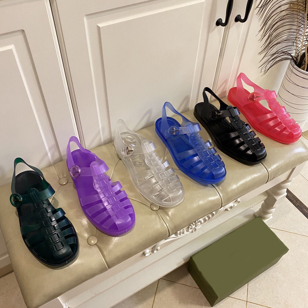 

Luxury Designer Sandal Ladies Rubber Slippers Double G Flip-Flops Jelly Slippers Summer Nostalgic EVC Slipper Outdoor Beach Sandals