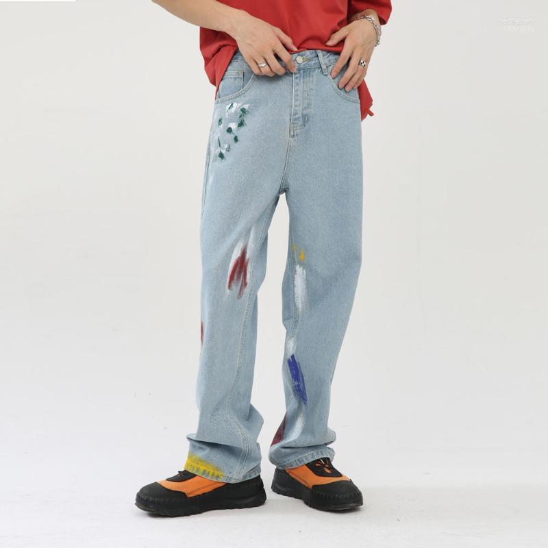 

Men' Jeans Paint Graffiti Denim Pants Men Korean Streetwear Fashion Vintage Casual Loose Male TrousersMen' Bert22, 322