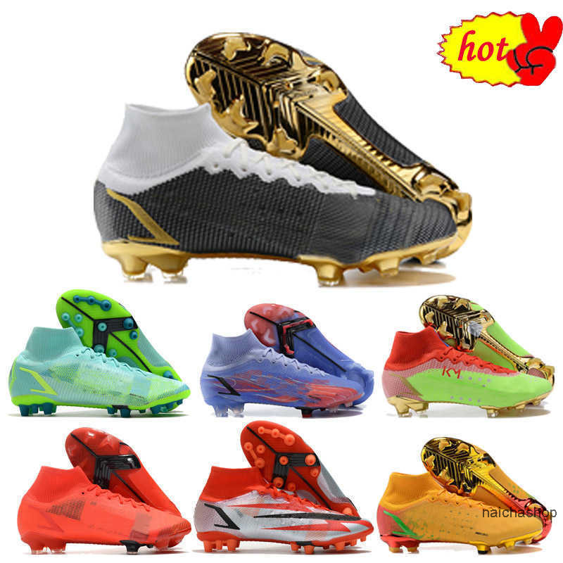 

2022 Mens Soccer Shoes Mercurial Vapores XIV 14 Elite FG High Cleats CR7 Ronaldo Impulse Outdoor Leather Comfortable Knit ACC Football Boots