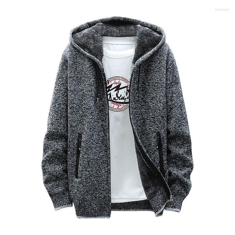 

Men's Wool & Blends Men Hoodies Autumn Winter Casual Sweater Jacket Warm Solid Color Hooded Sweatshirt Kend22, Blue
