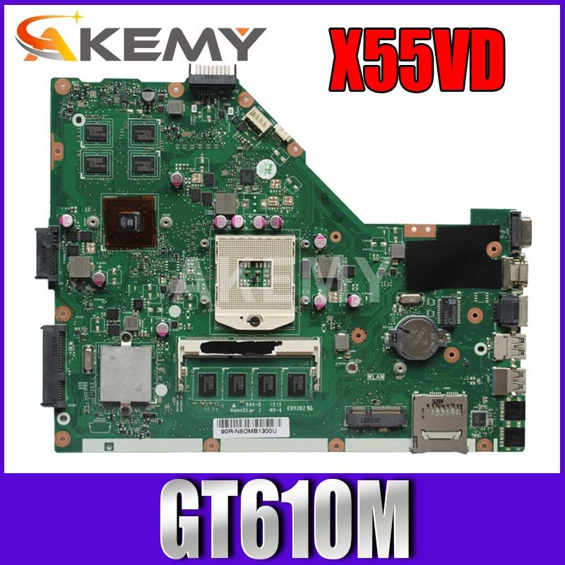 

Motherboards X55VD Mainboard For Asus X55V Motherboard REV2.0 REV2.1 Laptop With GT610M + 2GB Test Work 100%