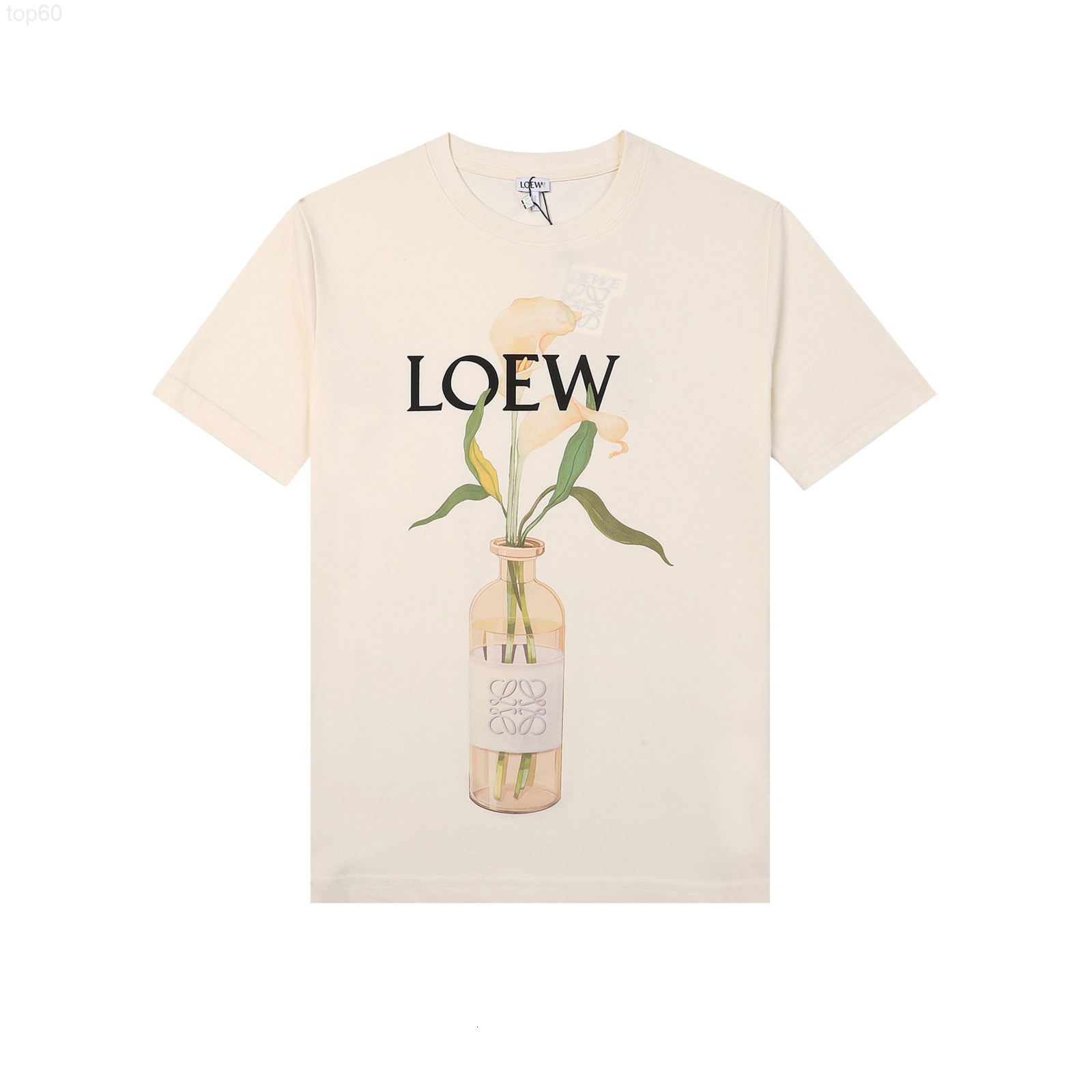 

Women' T-Shirt designer Luo Jia' spring and summer 2022 new loose round neck printing versatile short sleeve T-shirt fresh, sweet, light soft skin 065W2022, 2# packing bag