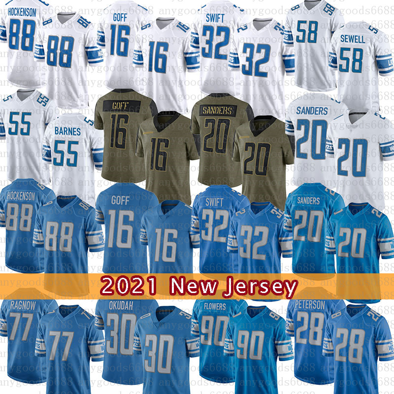 

Mens 97 Aidan Hutchinson Jersey Football Jameson Williams St. Brown Barry Sanders Jared Goff D'Andre Swift T.J. Hockenson Billy Sims Derrick Barnes Dick LeBeau Jack Fox, Mens-xiongshi